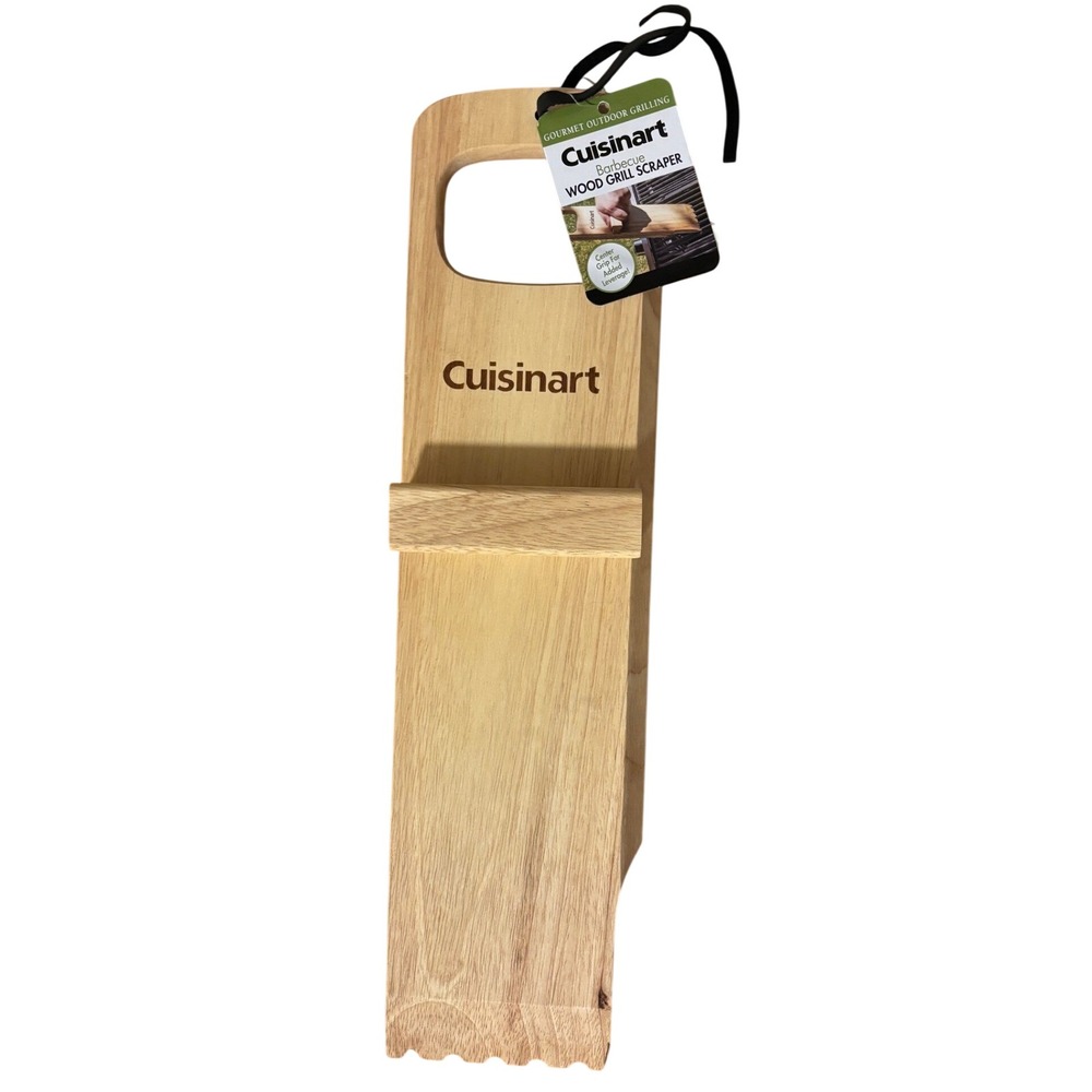 Cuisinart Barbecue Wood Grill Scraper Solid Wood Natural Cleaner CCB-1143 NWT